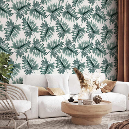 Tapete „Tanz der Blätter“ – Elegantes Blättermotiv für deine Wand