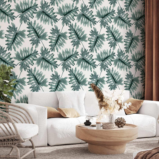 Tapete „Tanz der Blätter“ – Elegantes Blättermotiv für deine Wand