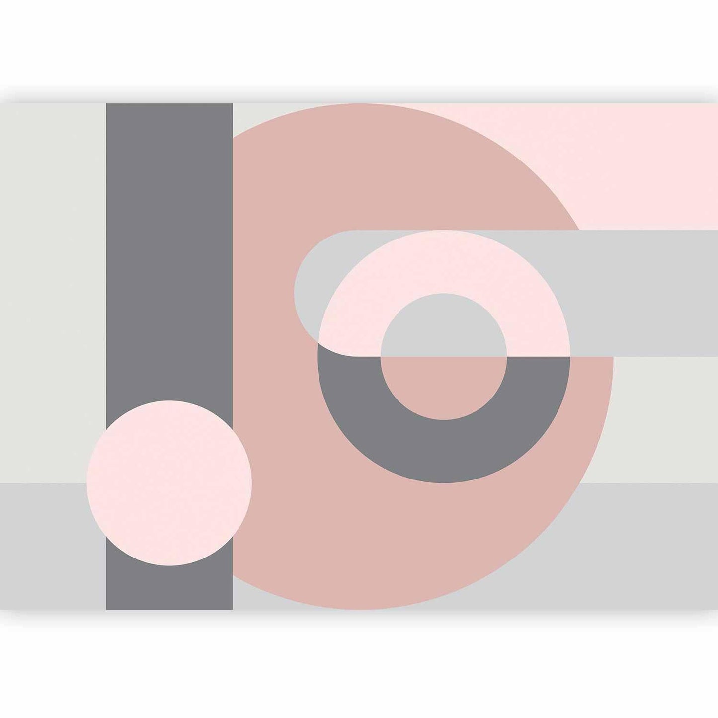 Fototapete Geometric Wreath – Abstrakter Kranz in Rosa