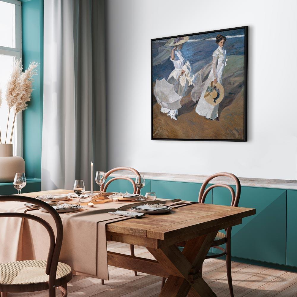 Leinwandbild - Joaquín Sorolla y Bastida – Strolling along the Seashore