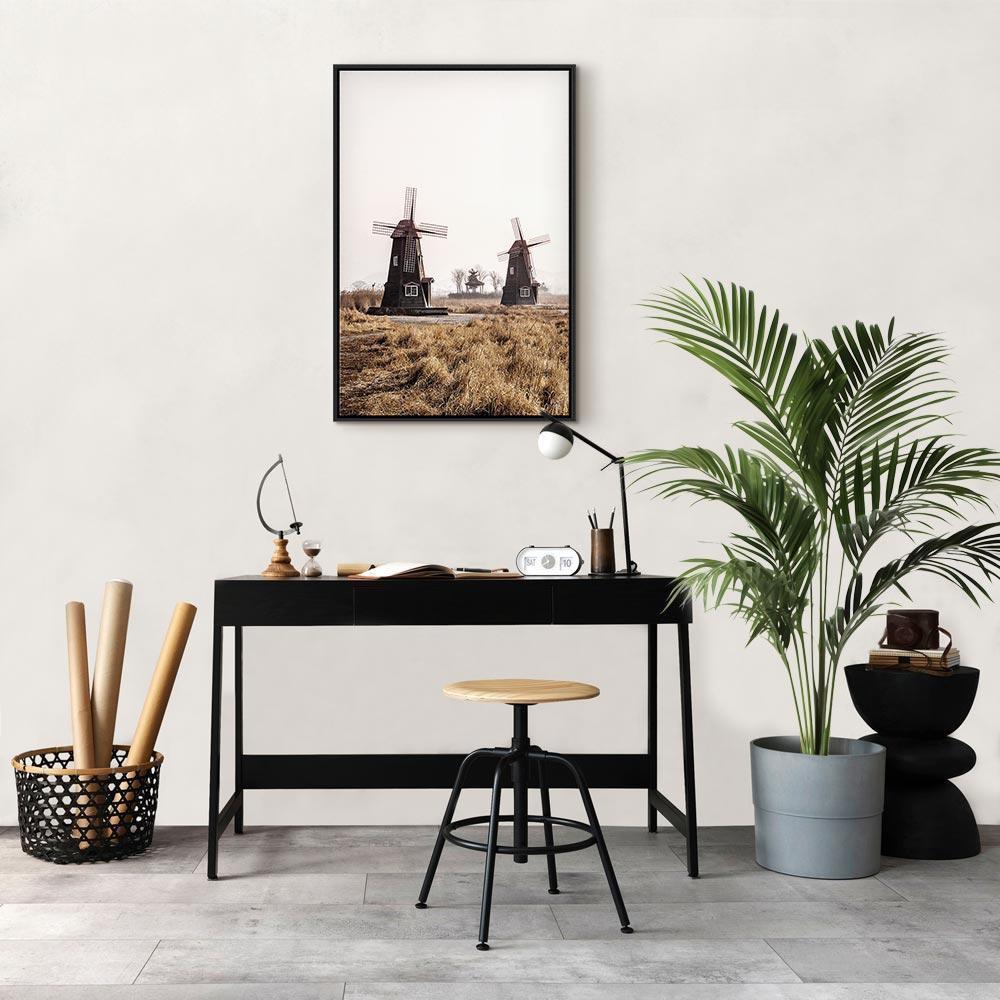 Leinwandbild - Wooden Windmill (1 Part) Vertical