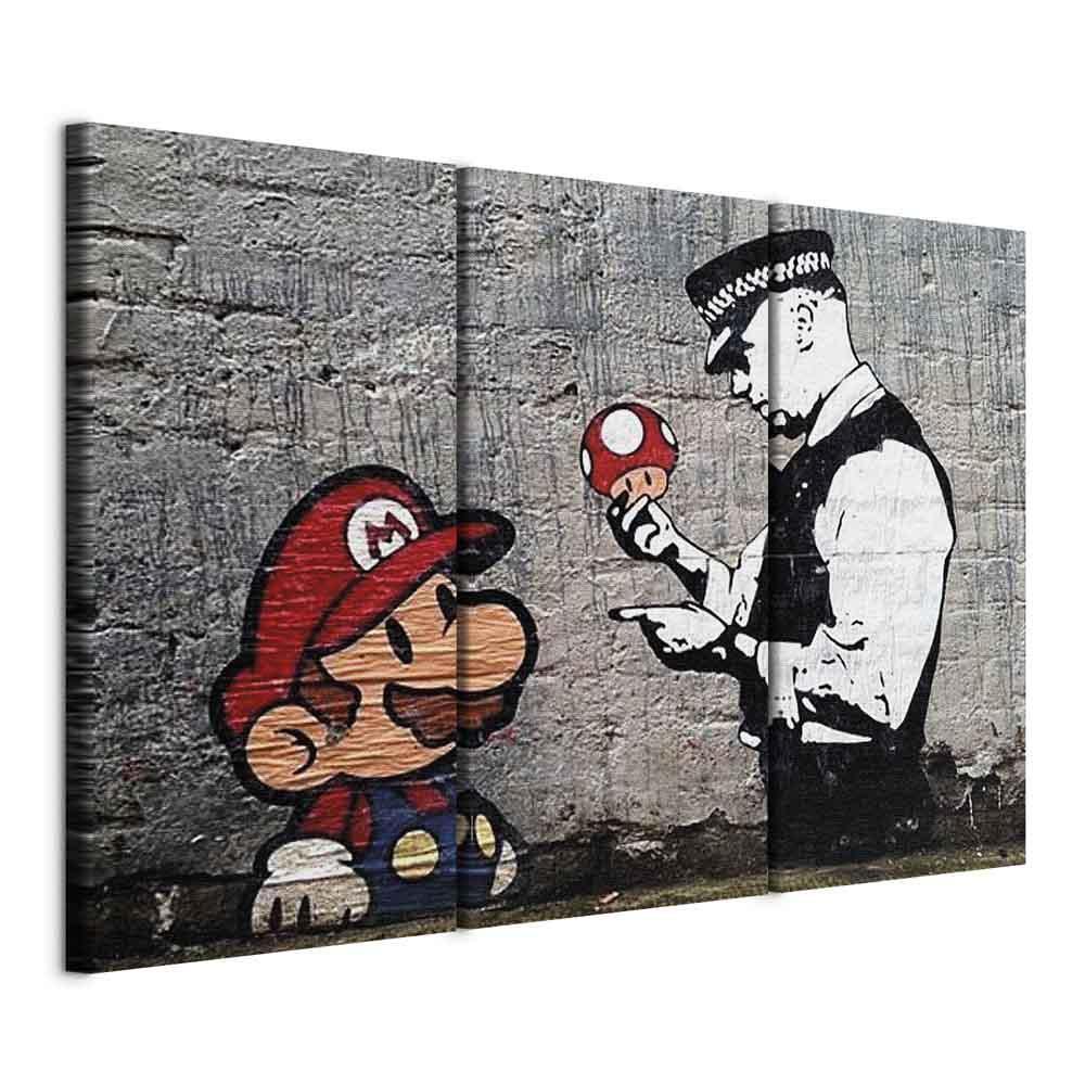 Leinwandbild - Super Mario Mushroom Cop by Banksy