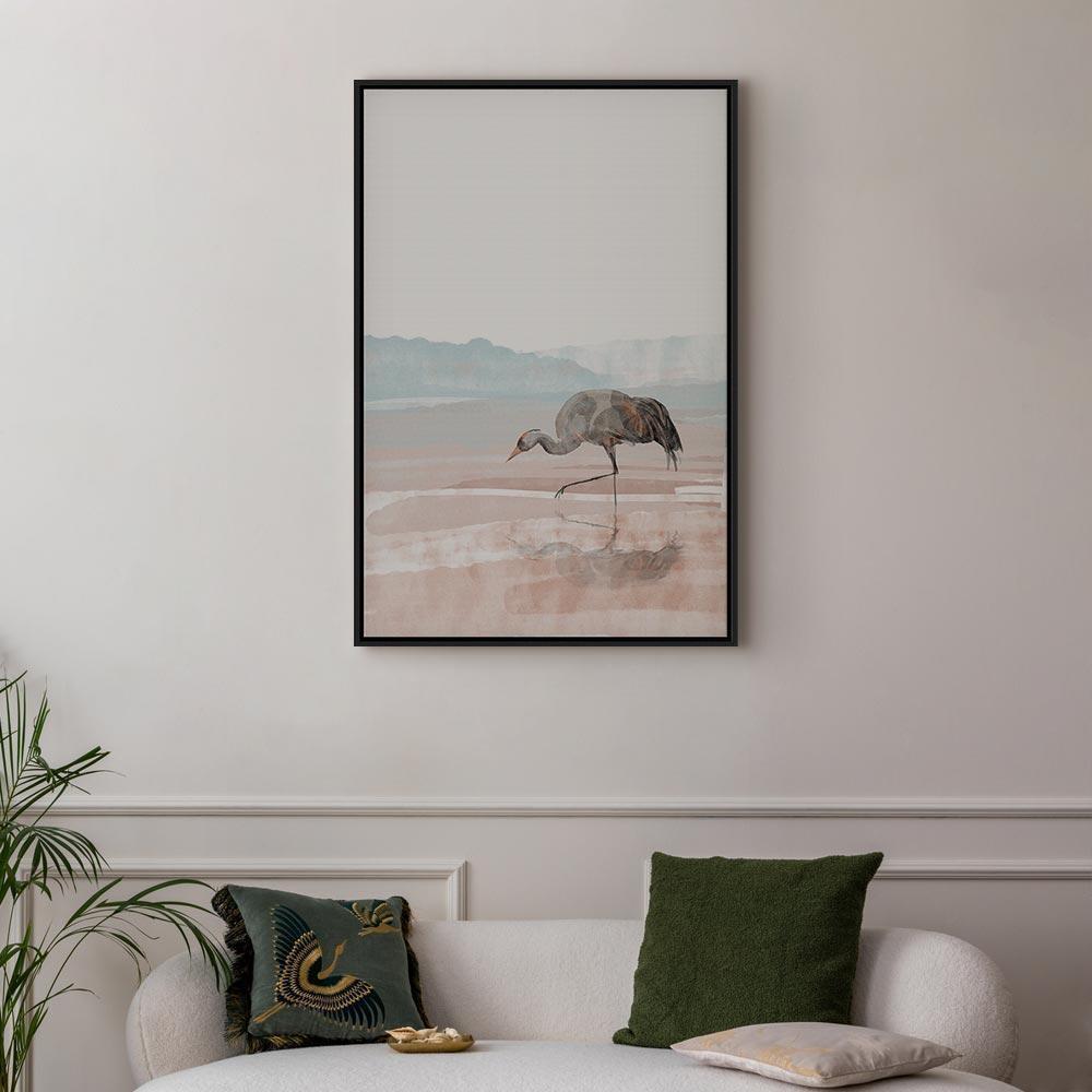 Leinwandbild - Crane in the Morning (1 Part) Vertical