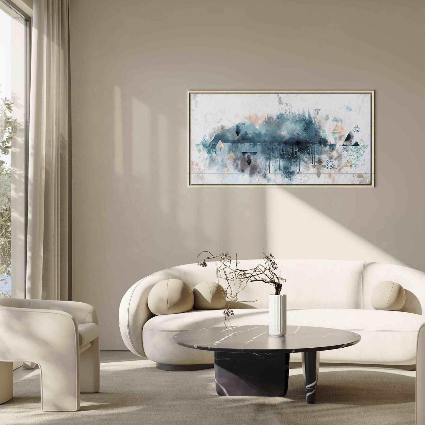 Leinwandbild Geometrische Landschaft – Moderne Wandkunst für stilvolle Räume