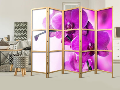 Japanischer Paravent - Violet Orchids II Artgeist
