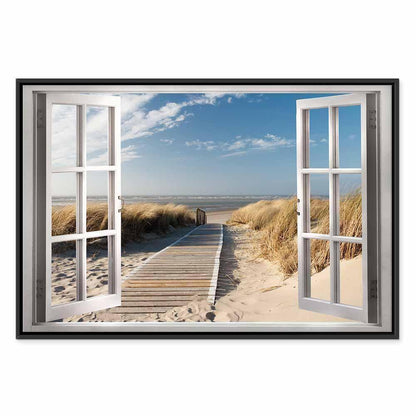 Leinwandbild - Window: View of the Beach