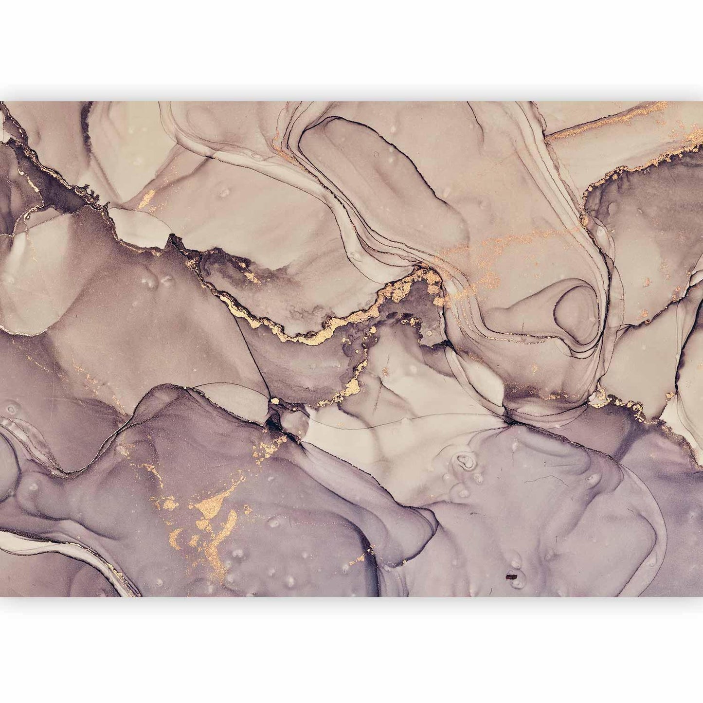 Fototapete - Watercolour Abstraction - Powder Pink Marble With Gold Accents Artgeist