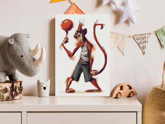 Malen nach Zahlen - Monkey Basketball Player