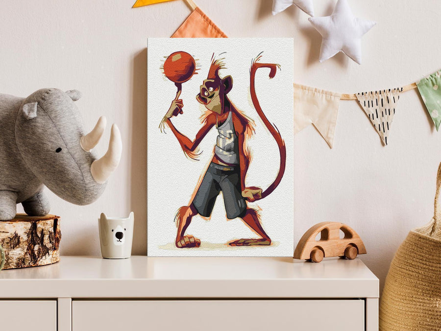 Malen nach Zahlen - Monkey Basketball Player