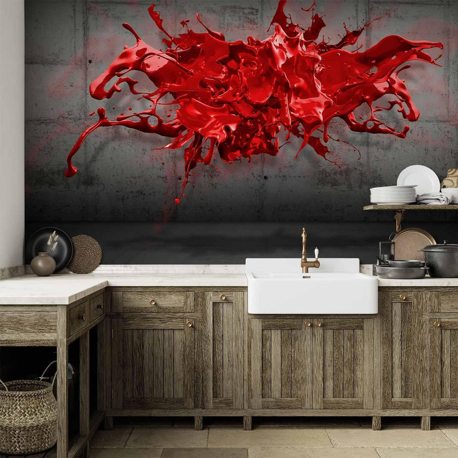 Fototapete - Red Ink Blot Artgeist