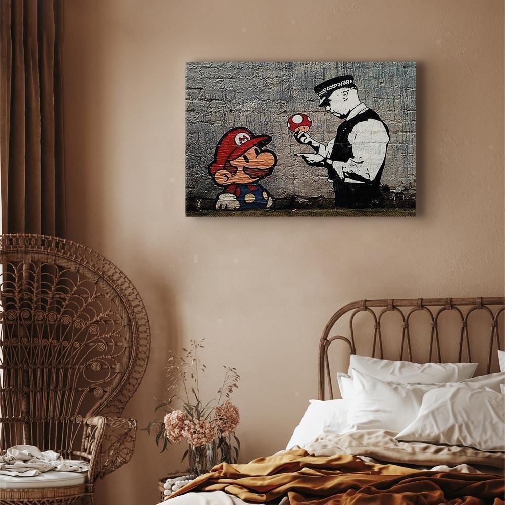 Leinwandbild - Mario and Cop by Banksy