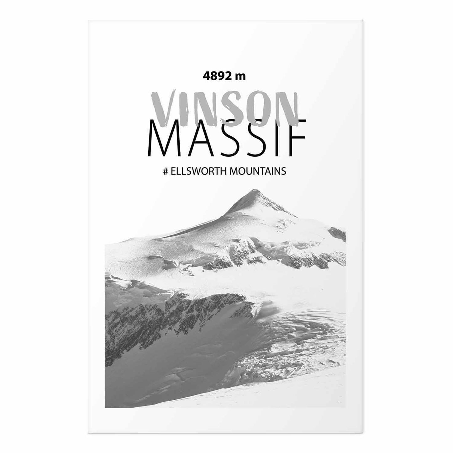 Poster - The majestic Vinson Massif mountain peak, crown of mountains, mountain landscape