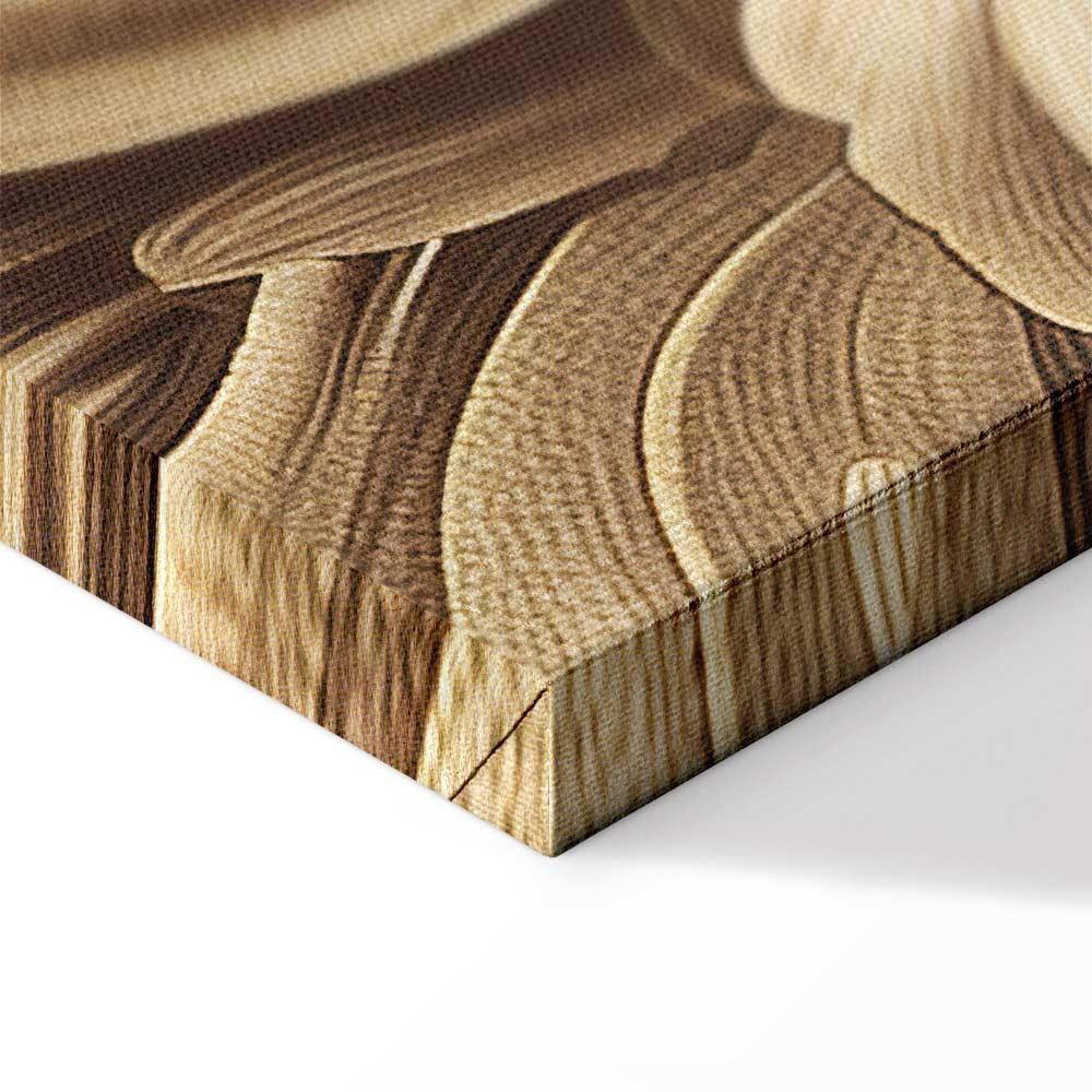 Leinwandbild - Carved Baroque Ornaments Rich Composition in Sepia Colors