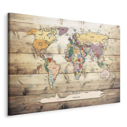 Leinwandbild - World Map: Colourful Continents Artgeist