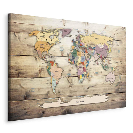 Leinwandbild - World Map: Colourful Continents Artgeist