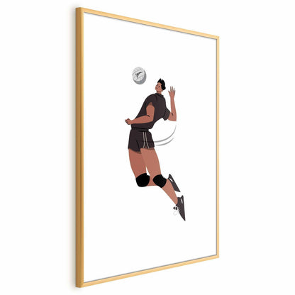 Poster - Volleyball Player on a Light Background - Illustration Artgeist