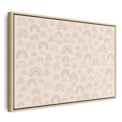 Leinwandbild - August Sky - Various Sizes of Rainbows in Calm Colors