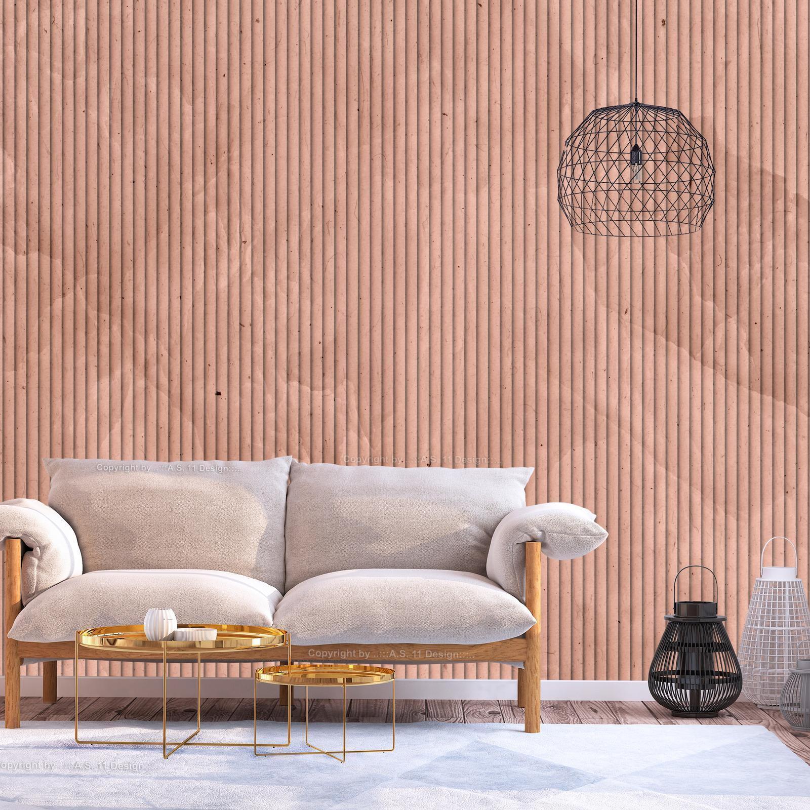 Fototapete - Pink reed - solid background with textured vertical stripes with pattern Artgeist