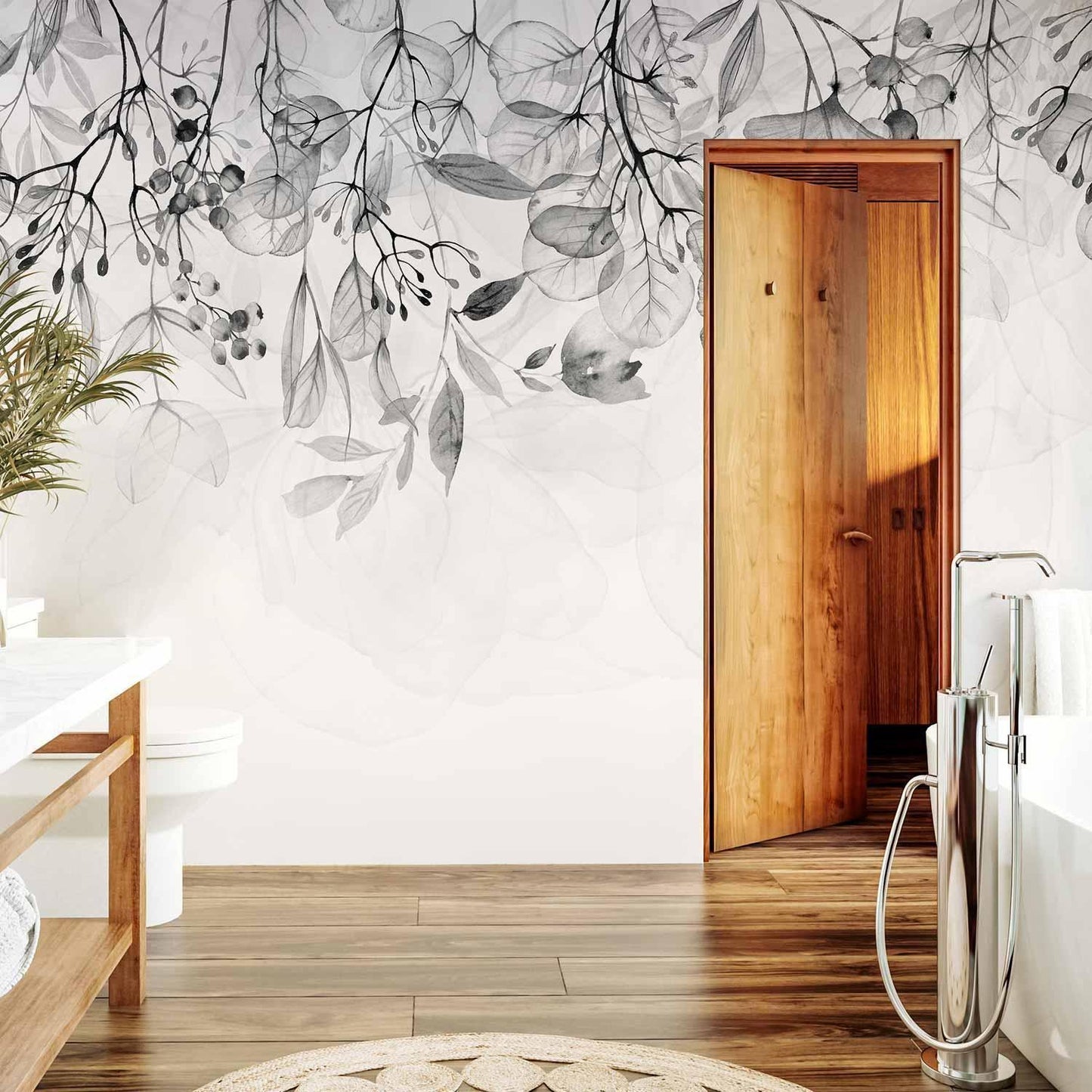 Fototapete - Foggy Nature - Grey