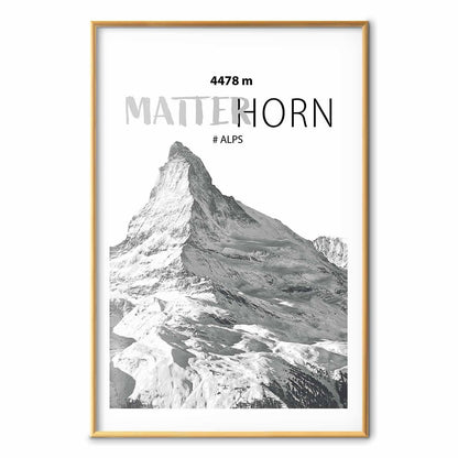 Poster - The majestic Matterhorn mountain peak, crown of mountains, mountain landscape
