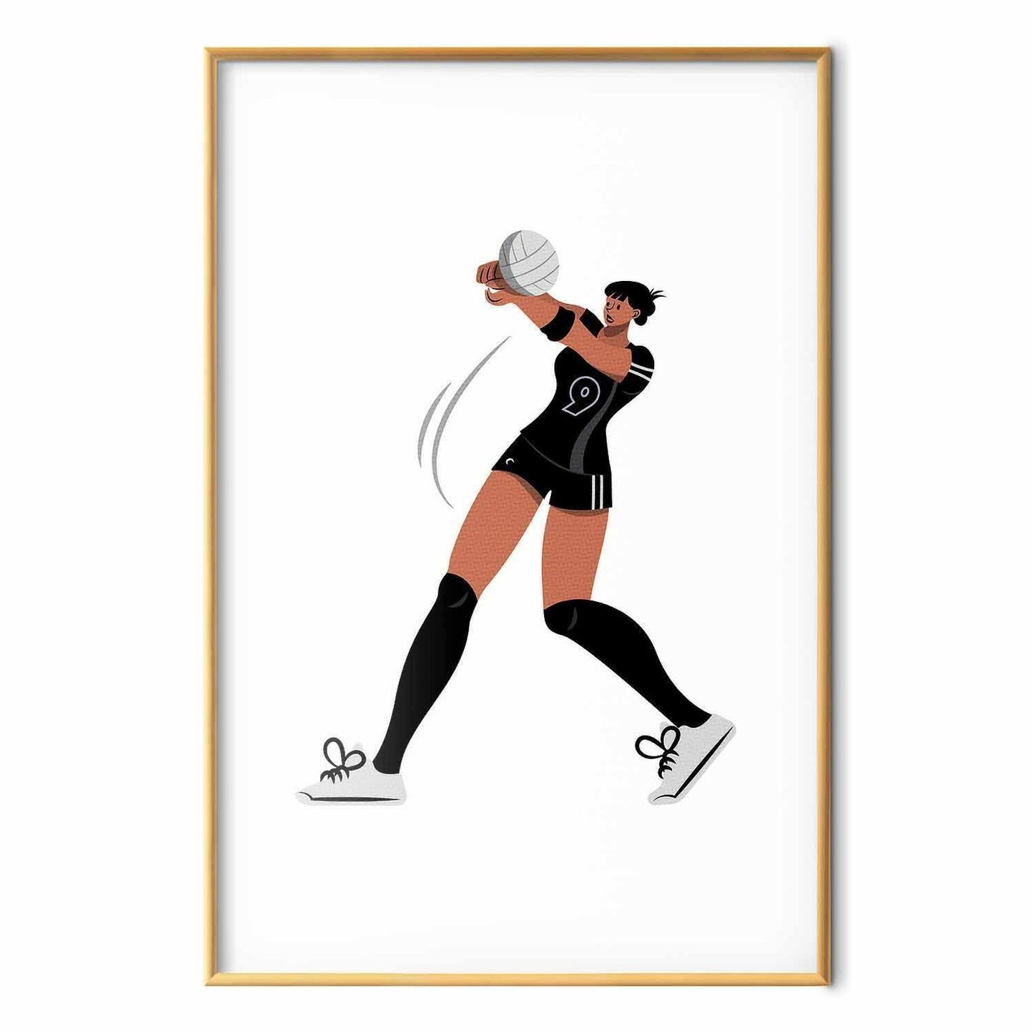 Poster - Illustration - Female Volleyball Team Player