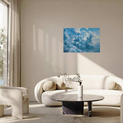 Poster - Ocean in the Air: Waving Clouds Reflecting Morning Light Artgeist