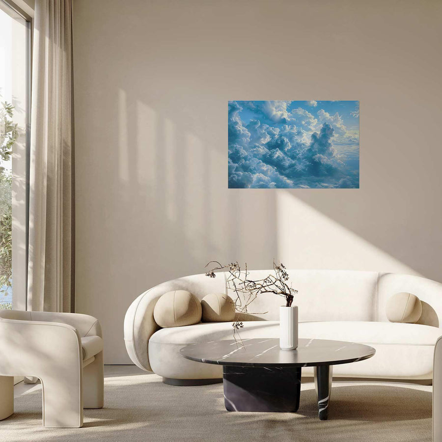 Poster - Ocean in the Air: Waving Clouds Reflecting Morning Light Artgeist