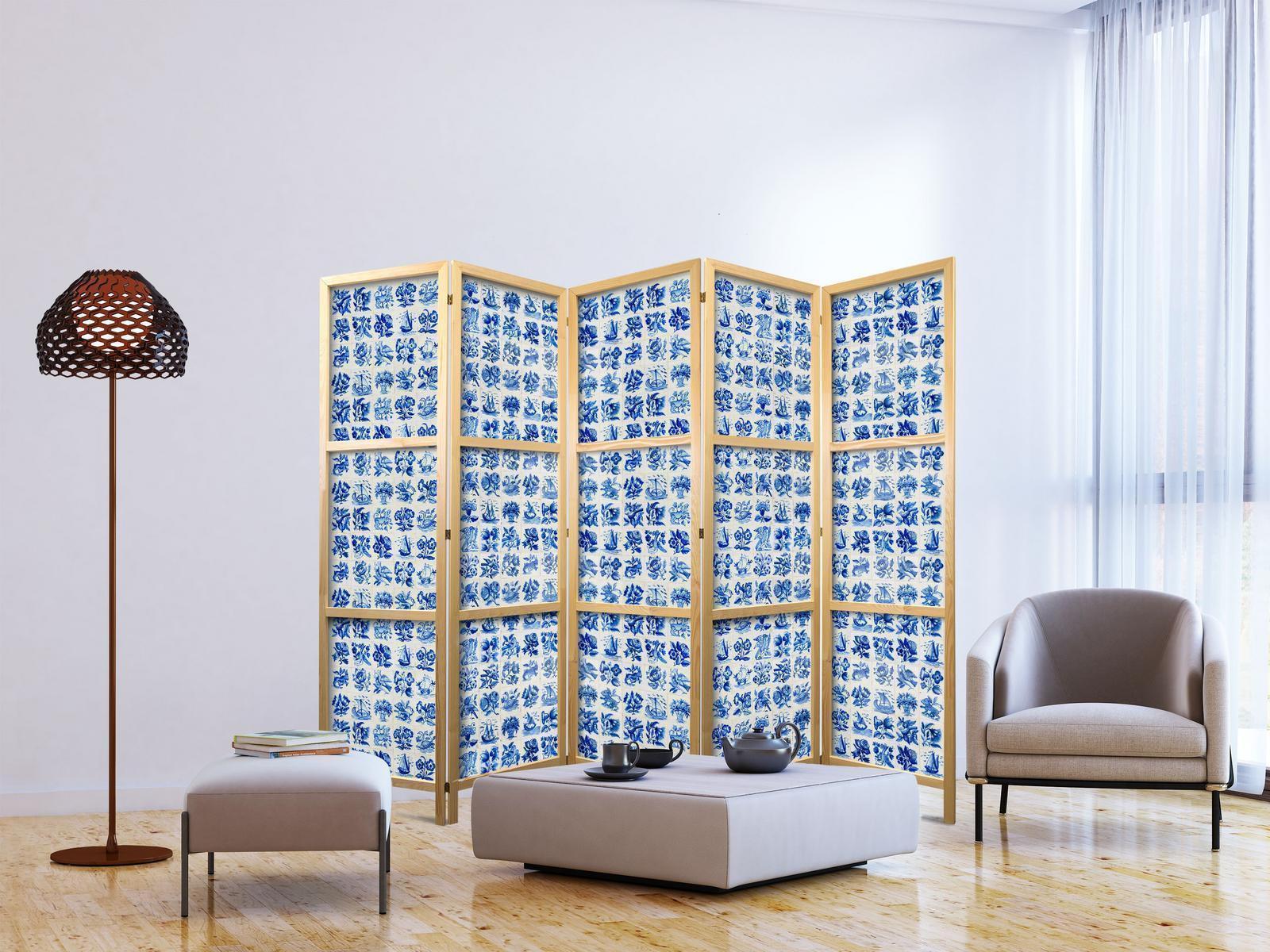 Japanischer Paravent - Ceramic Tiles - Traditional Portuguese Blue Tiles Artgeist