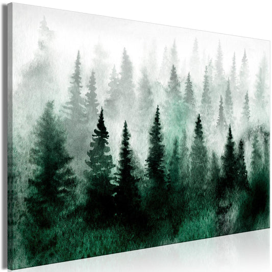 Leinwandbild - Scandinavian Foggy Forest (1 Part) Wide Artgeist