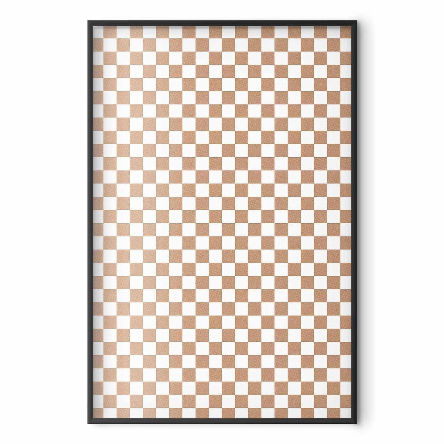 Poster - Geometry and Browns - a chessboard pattern in neutral shades