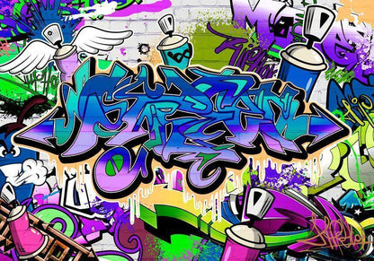 Fototapete - Graffiti: violet theme Artgeist