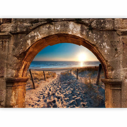 Fototapete „Bogen und Strand“ – Mediterranes Wandmotiv