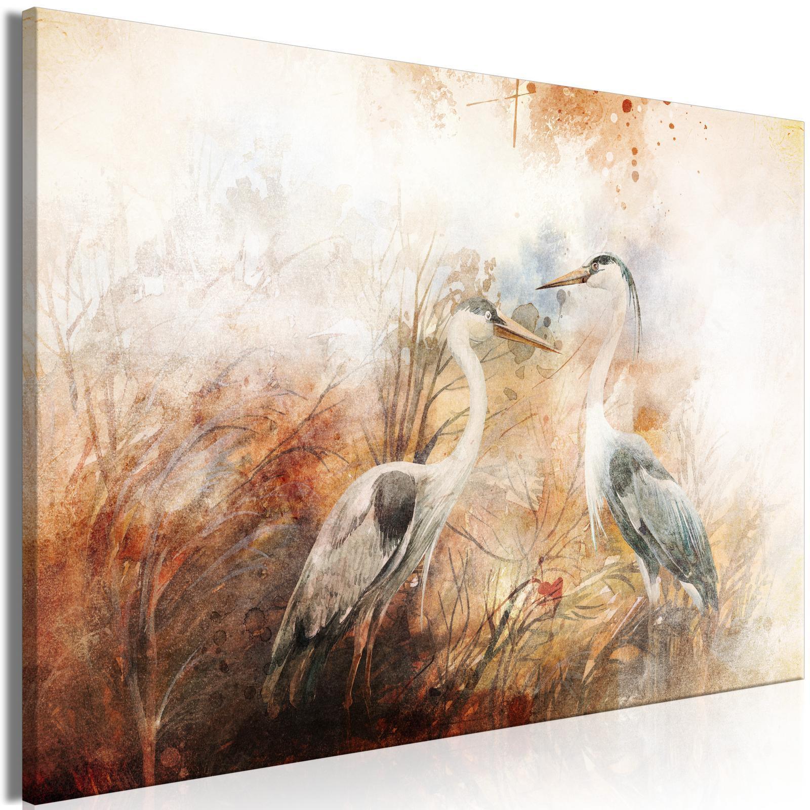 Leinwandbild - Herons on the Hunt (1 Part) Wide Artgeist