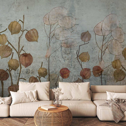Fototapete „Painted Lunaria“ – Zarte Blütenkunst für stilvolle Räume