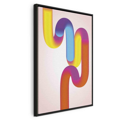 Leinwandbild - Colorful Turns - Dynamic Composition in Shades of Yellow Pink and Blue Artgeist
