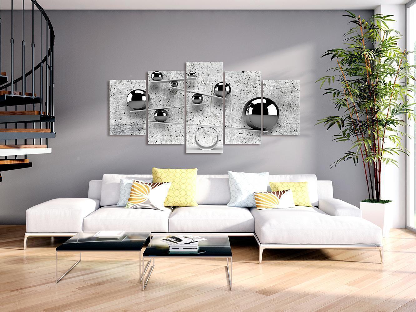 Leinwandbild - Balls and Concrete (5 Parts) Wide