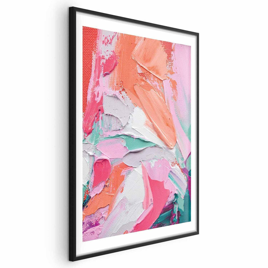 Poster - Pink Palette - vibrant shades of pink, orange, and green on canvas Artgeist