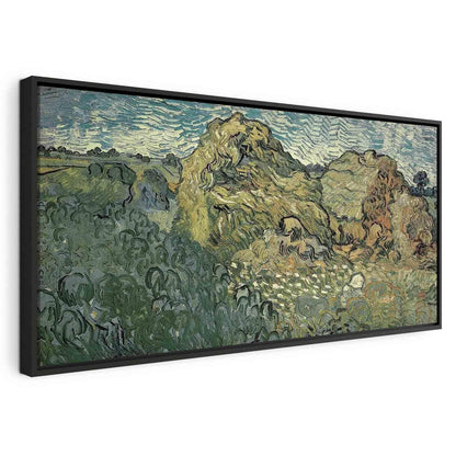 Leinwandbild - Field with Wheat Stacks (Vincent Van Gogh) Artgeist