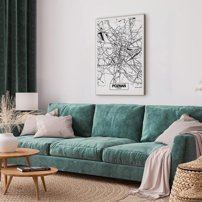 Leinwandbild - City Plan: Poznan (1 Part) Vertical