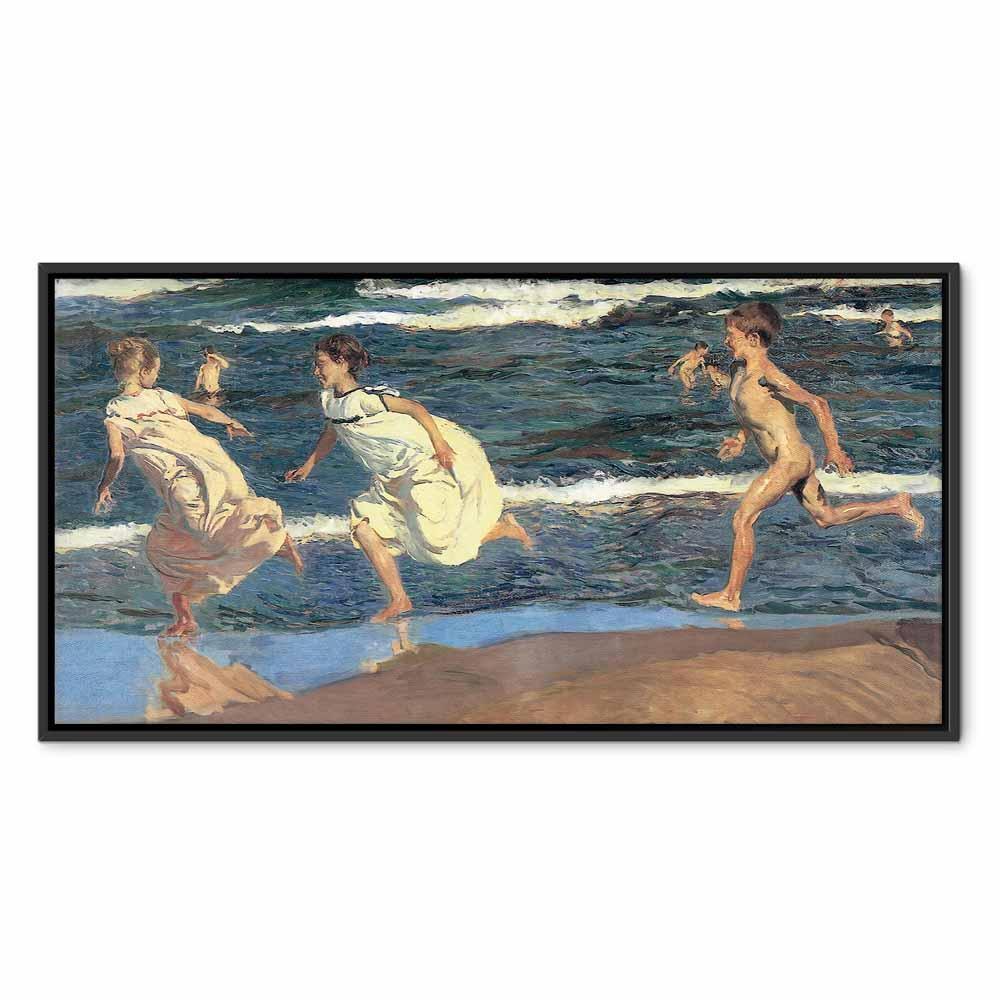 Leinwandbild - Joaquín Sorolla y Bastida – Running along the Beach