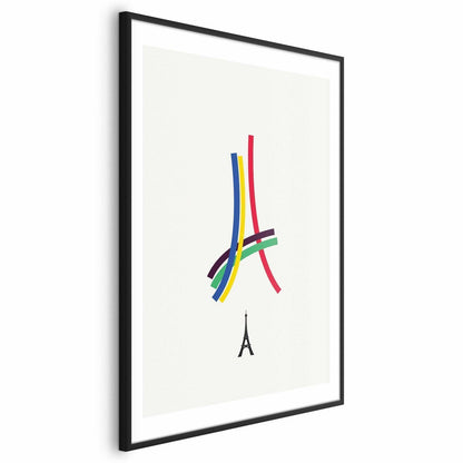 Poster - Eiffel Tower - Colored Graphic - Abstraction Artgeist