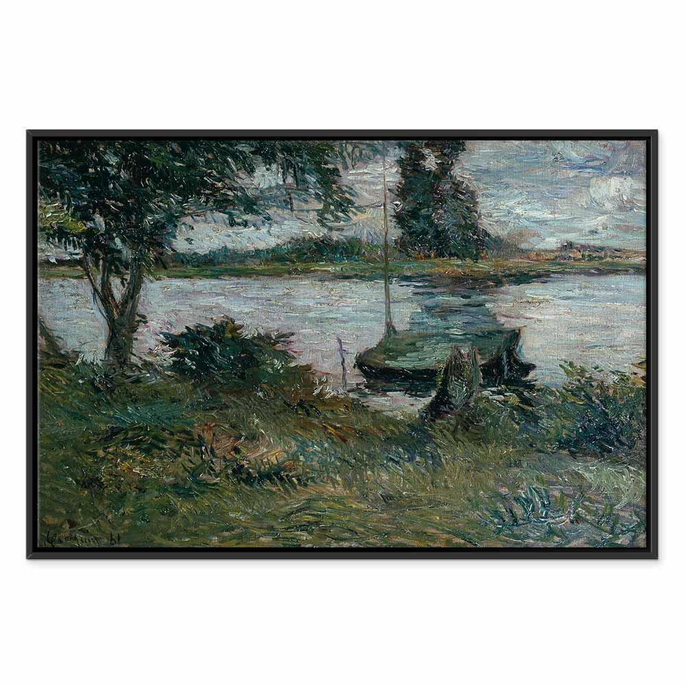 Leinwandbild - Paul Gauguin – Flußufer