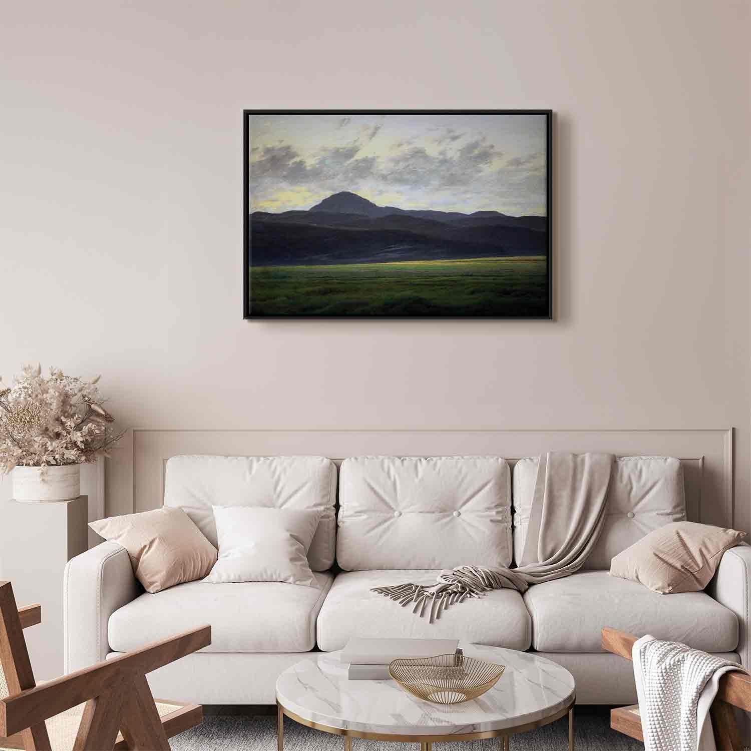 Leinwandbild - Berglandschaft in Böhmen (Caspar David Friedrich) Artgeist