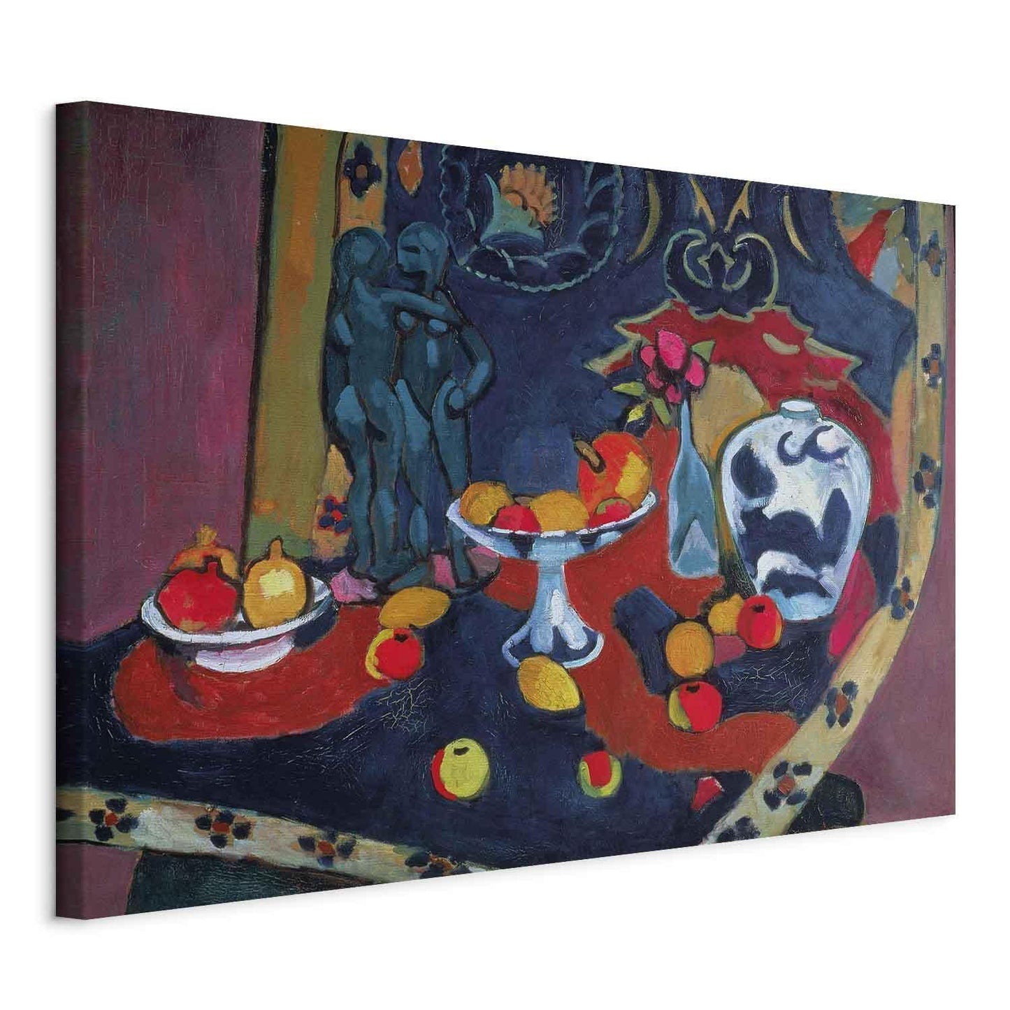 Leinwandbild - Henri Matisse – Still Life with Fruit and Bronze Statuette
