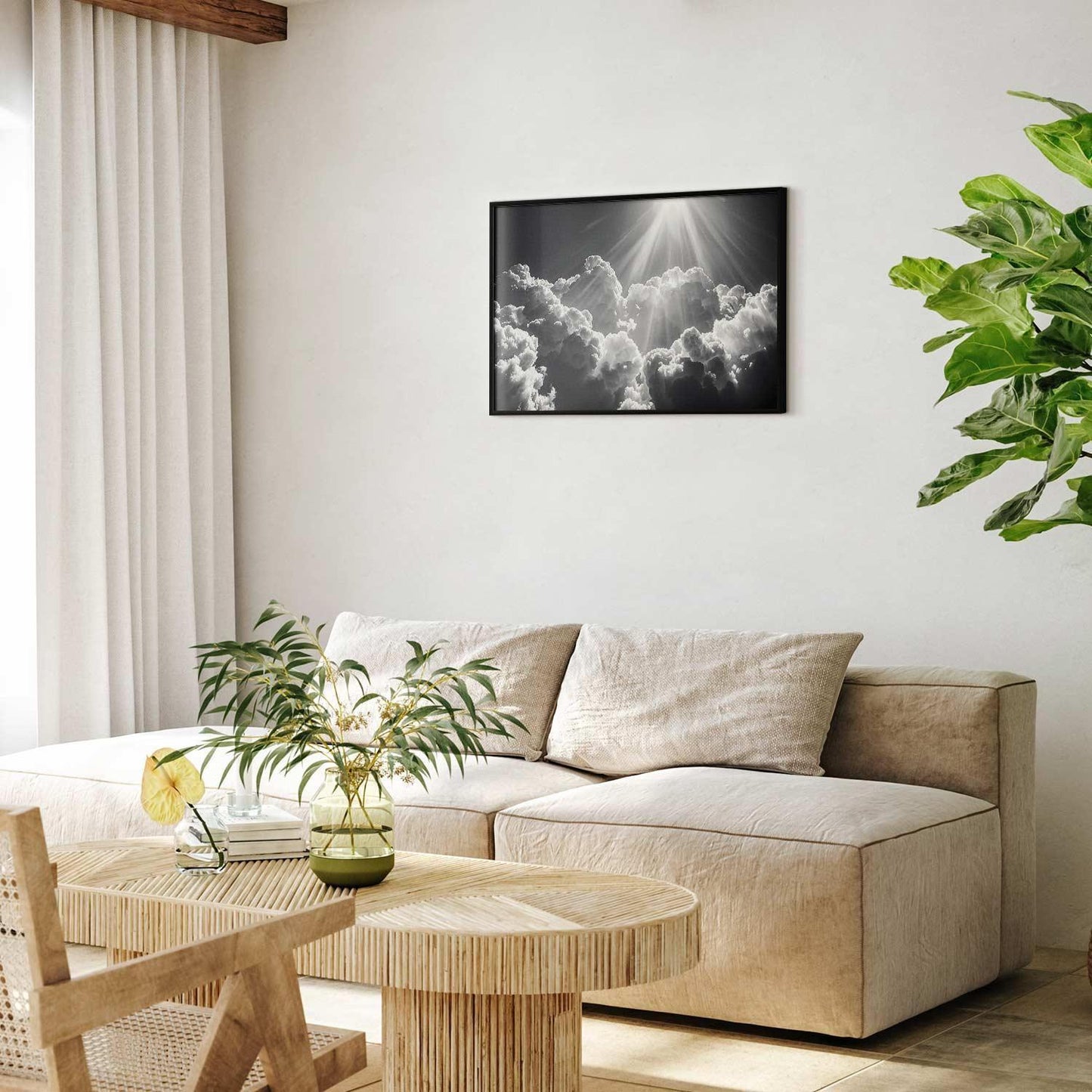 Poster - Hope in the Clouds: Inspiring Sun Rays – Awaken Emotions