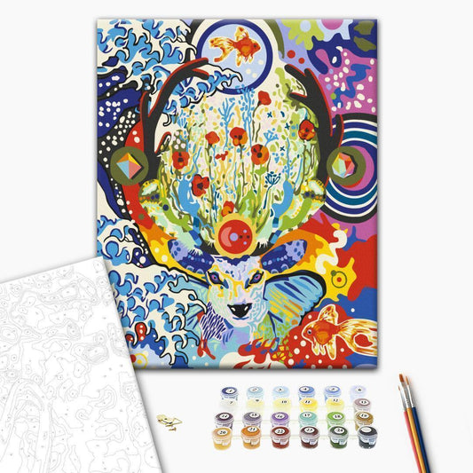 Malen nach Zahlen - Deer and Flowers