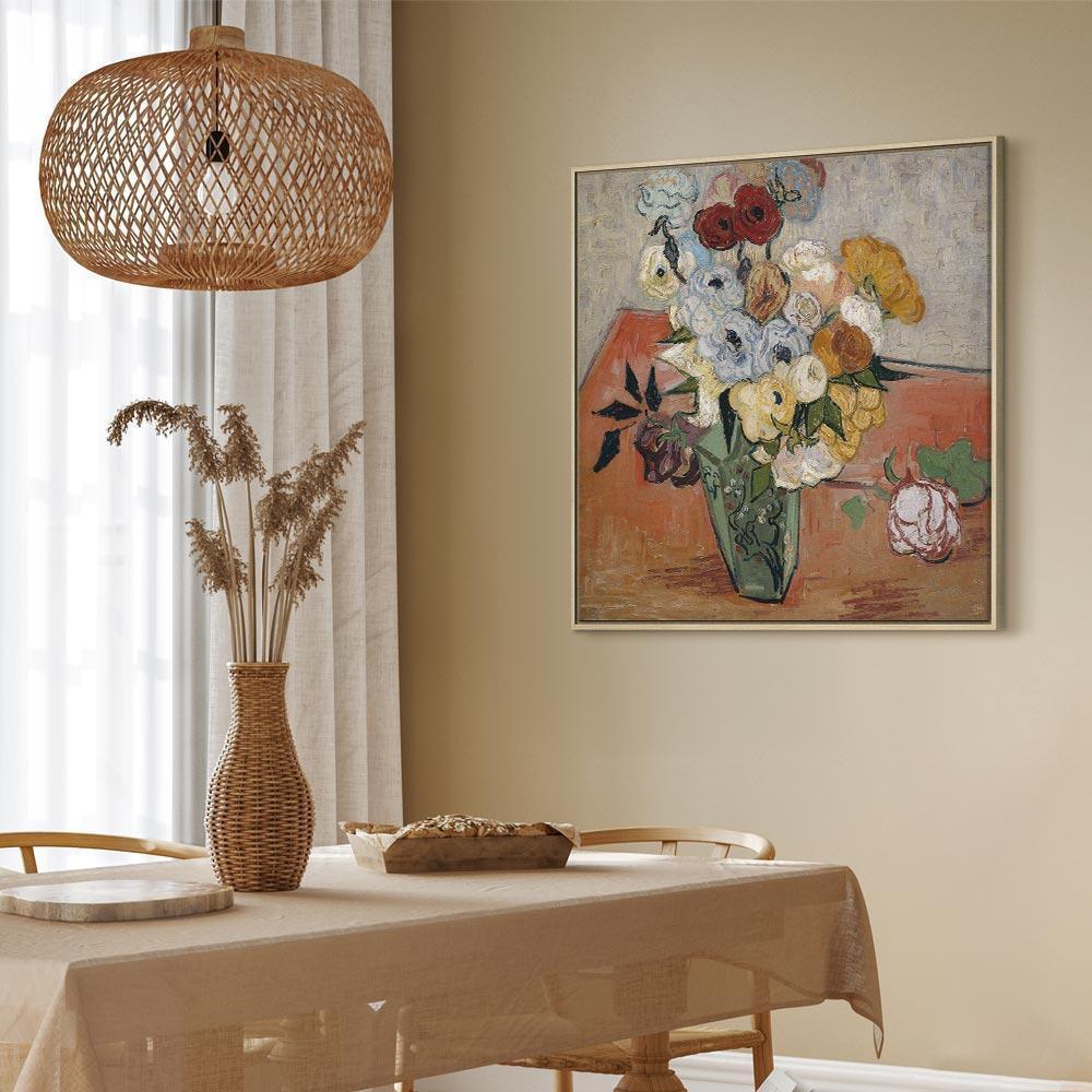 Leinwandbild - Vincent Van Gogh – Stilllife with Japanese vase, roses and anemones