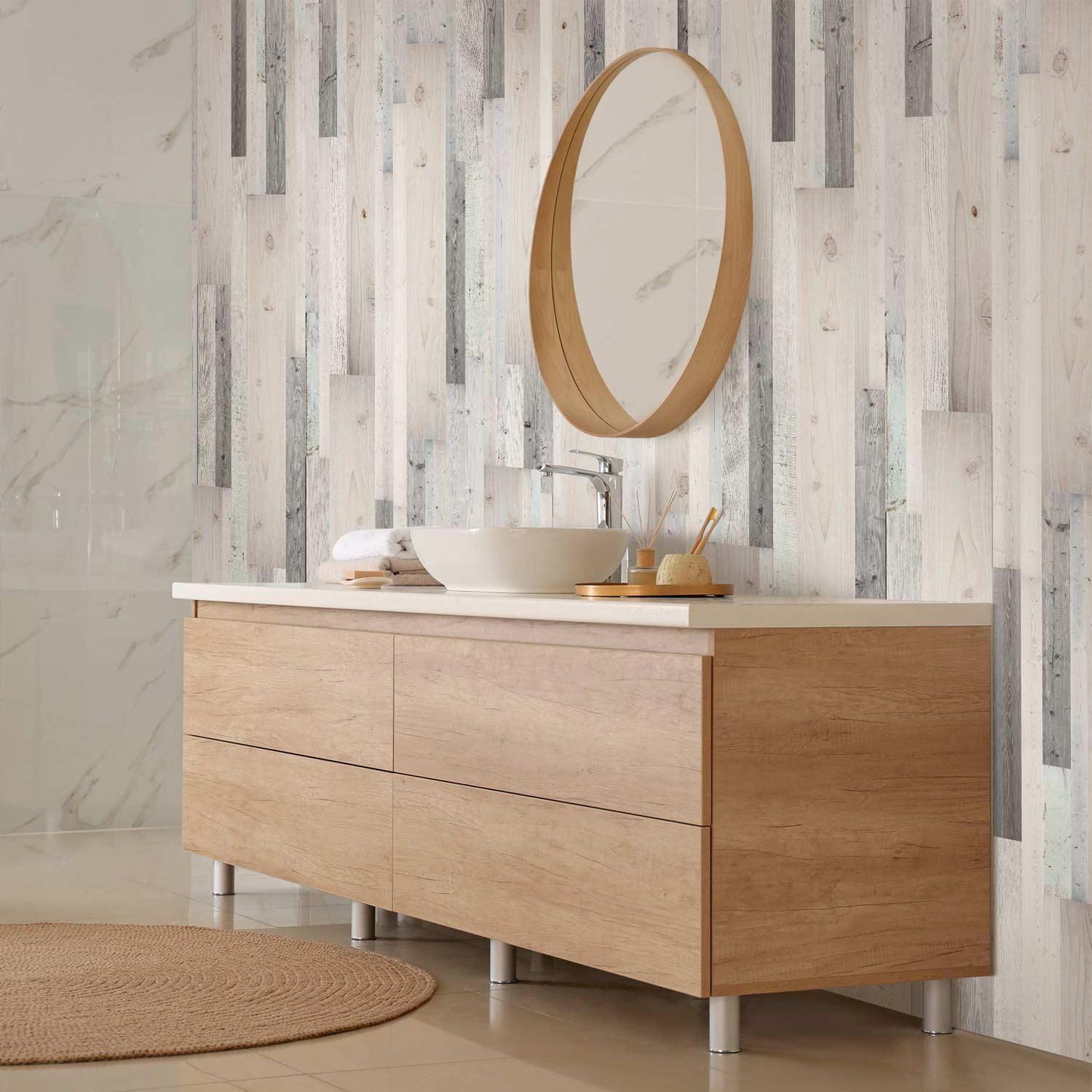 Tapete Holzoptik Rustikal - Natürliche Holzmaserung in warmen Brauntönen