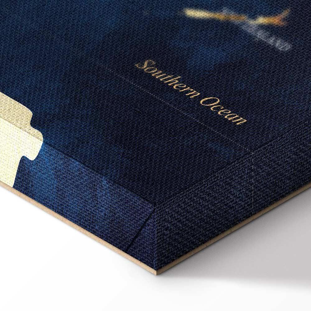 Leinwandbild - World Map: The Dark Blue Depths