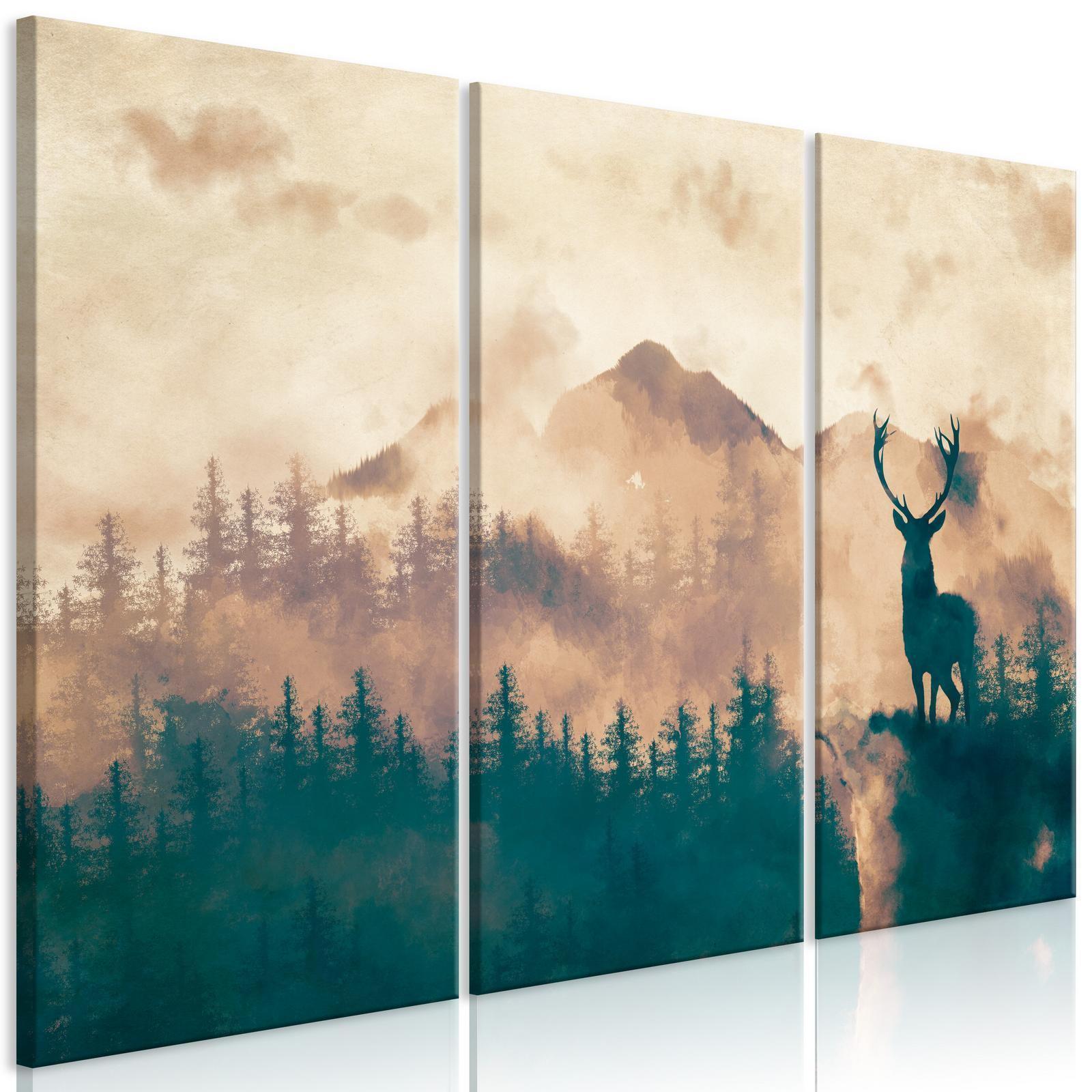Leinwandbild - Proud Deer (3 Parts) Artgeist